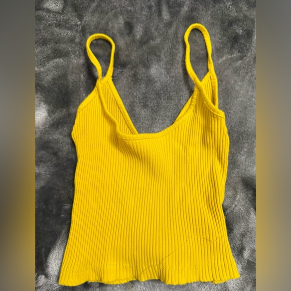 Yellow Ribbed Wrap Camisole - Picture 2 of 3